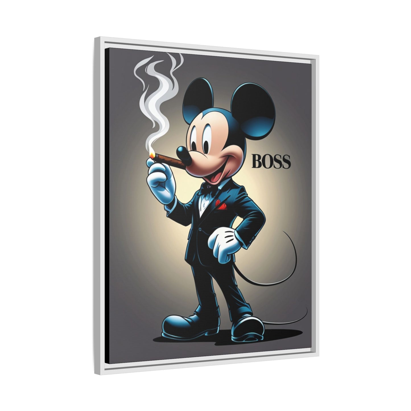Vintage Boss Mouse Framed Canvas Art