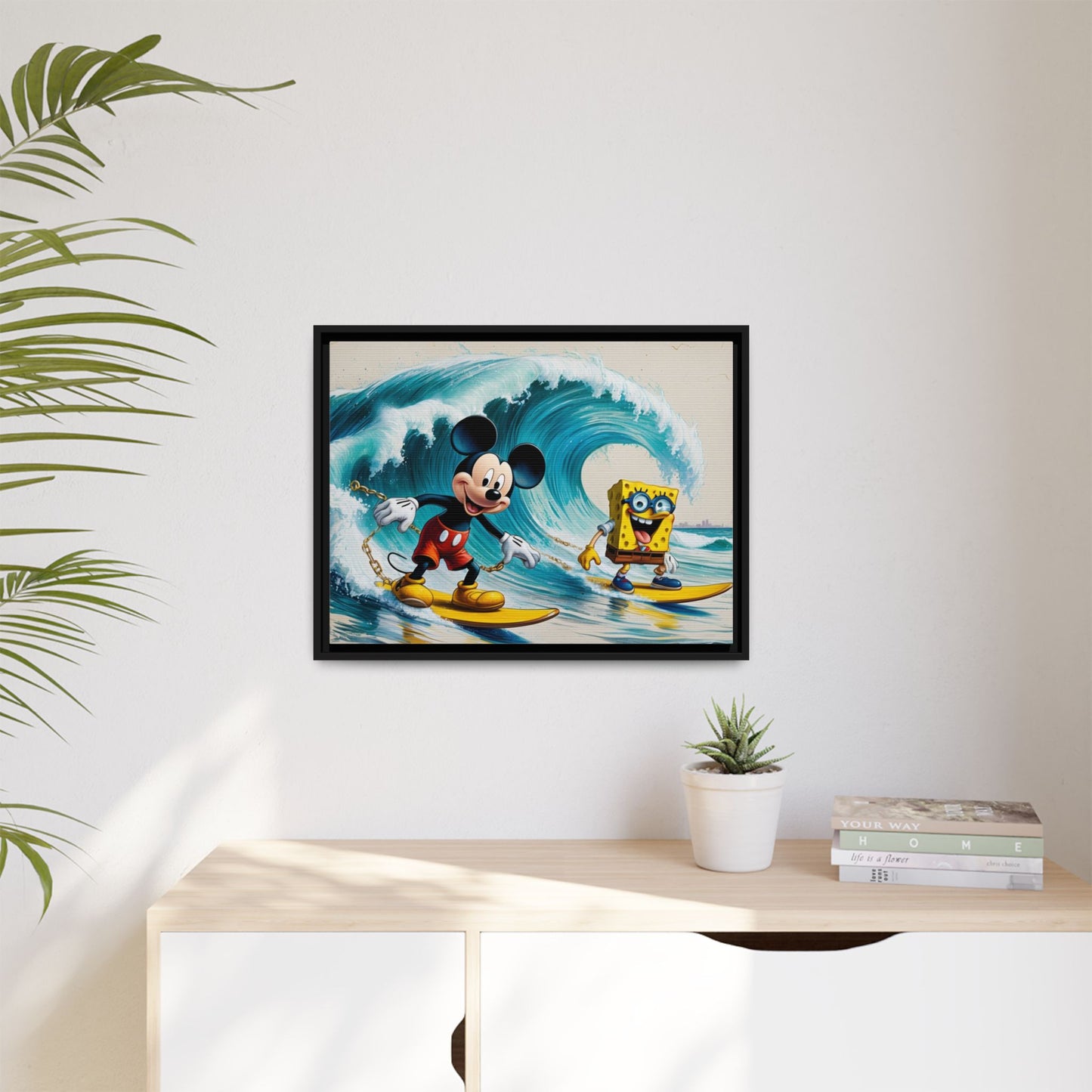 Vibrant Framed Art Print - Bold Floral Fantasy