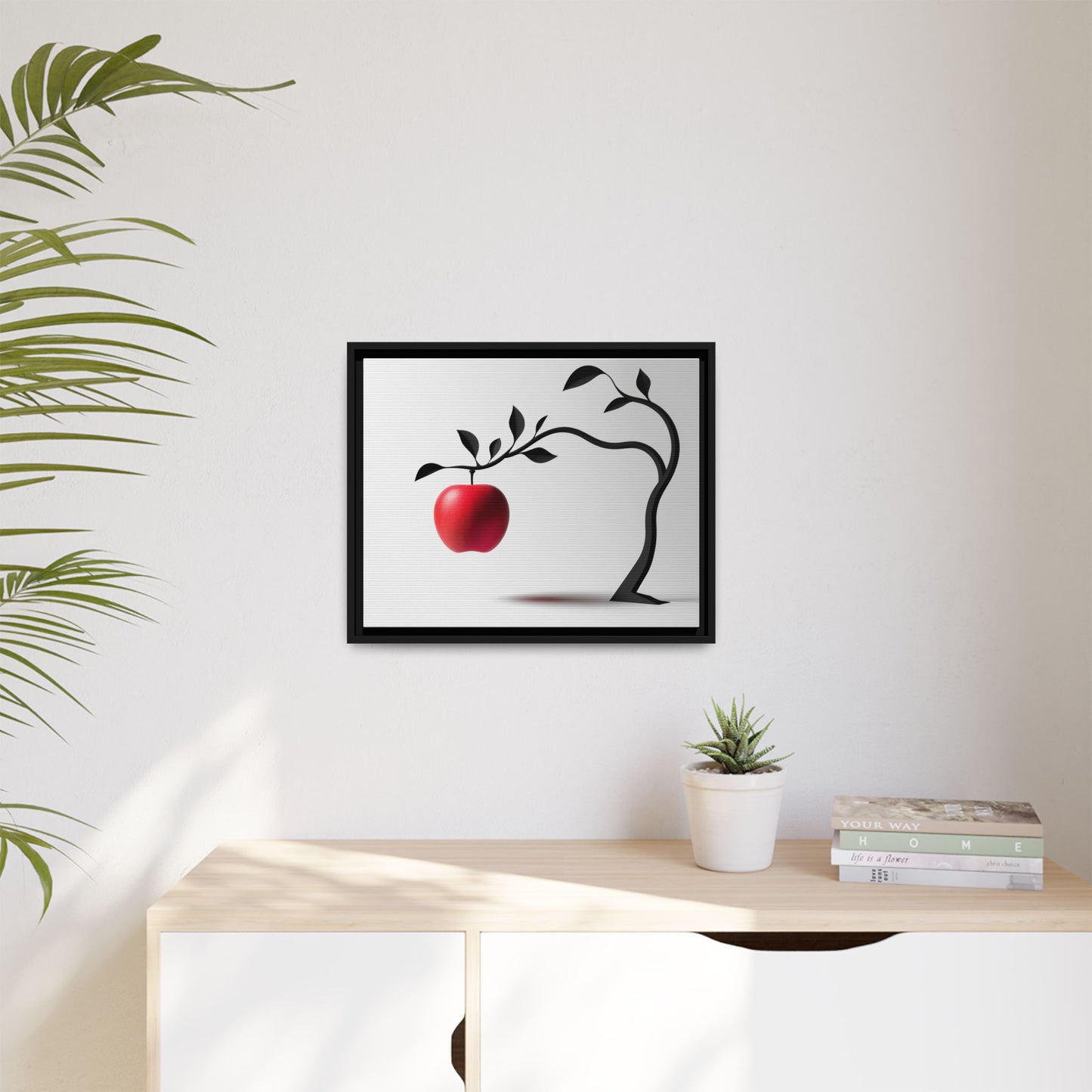 Modern Framed Canvas Art - Red Apple Tree Decor for Home & Office